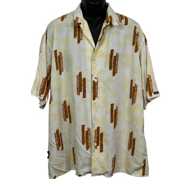 Vintage Southpole Hawaiian Tiki Short Sleeve Button Down Size L - Picture 1 of 7